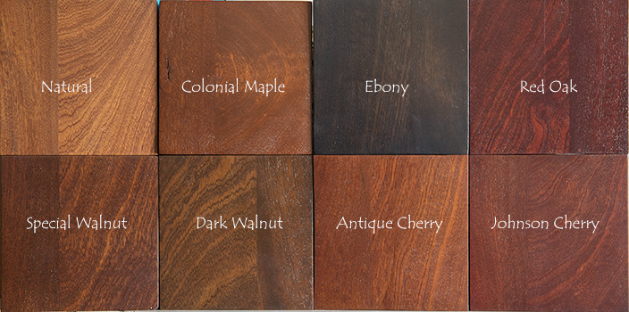 Sapele Stain Color Chart